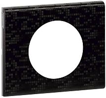 Рамка универсальная Legrand Celiane Corian 1-м. кожа блэк пиксел картинка